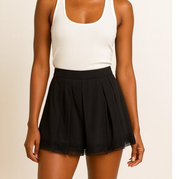 L'Agence Womens Black Pleated Shorts Skort S Pockets Dressy Capsule - Picture 1 of 9